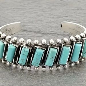Faux Turquoise Stone Cuff Bracelet